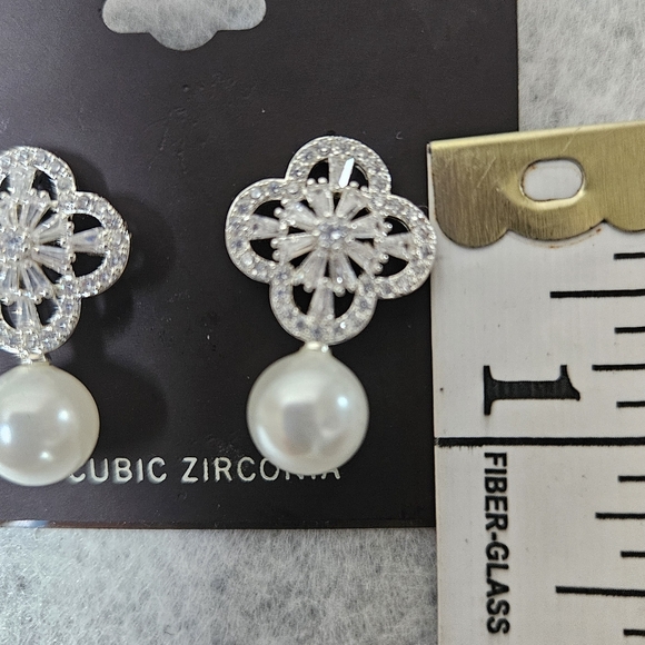 Anne KleinPearl Crystal Drop Earrings - Picture 9 of 10